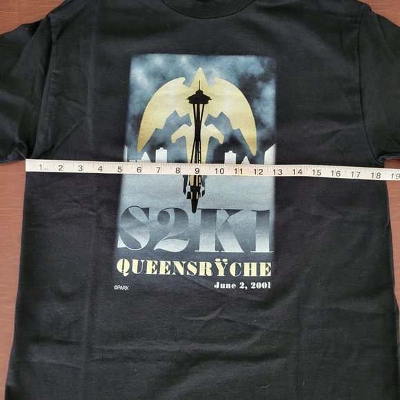 Vintage Queensryche June 2 2001 "S2K1" Tour Double Sided T Shirt ~Men's Medium - Picture 2 of 6